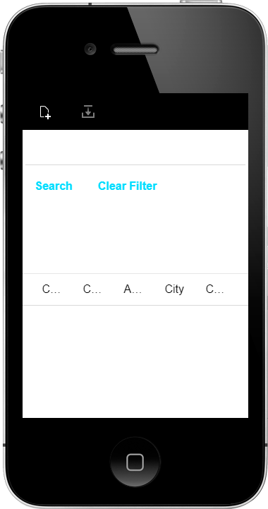 The New Record and Synchronize buttons displaying as icons.